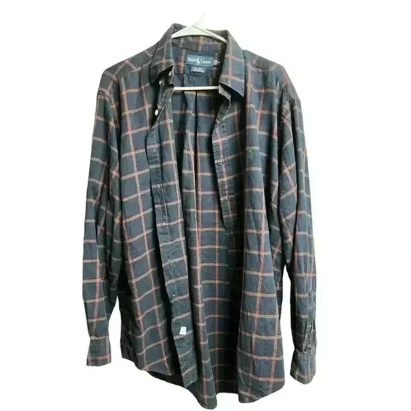 Ralph‎ Lauren Blaire Flannel Cotton Button Down Plaid Shirt Size Medium - Picture 1 of 7